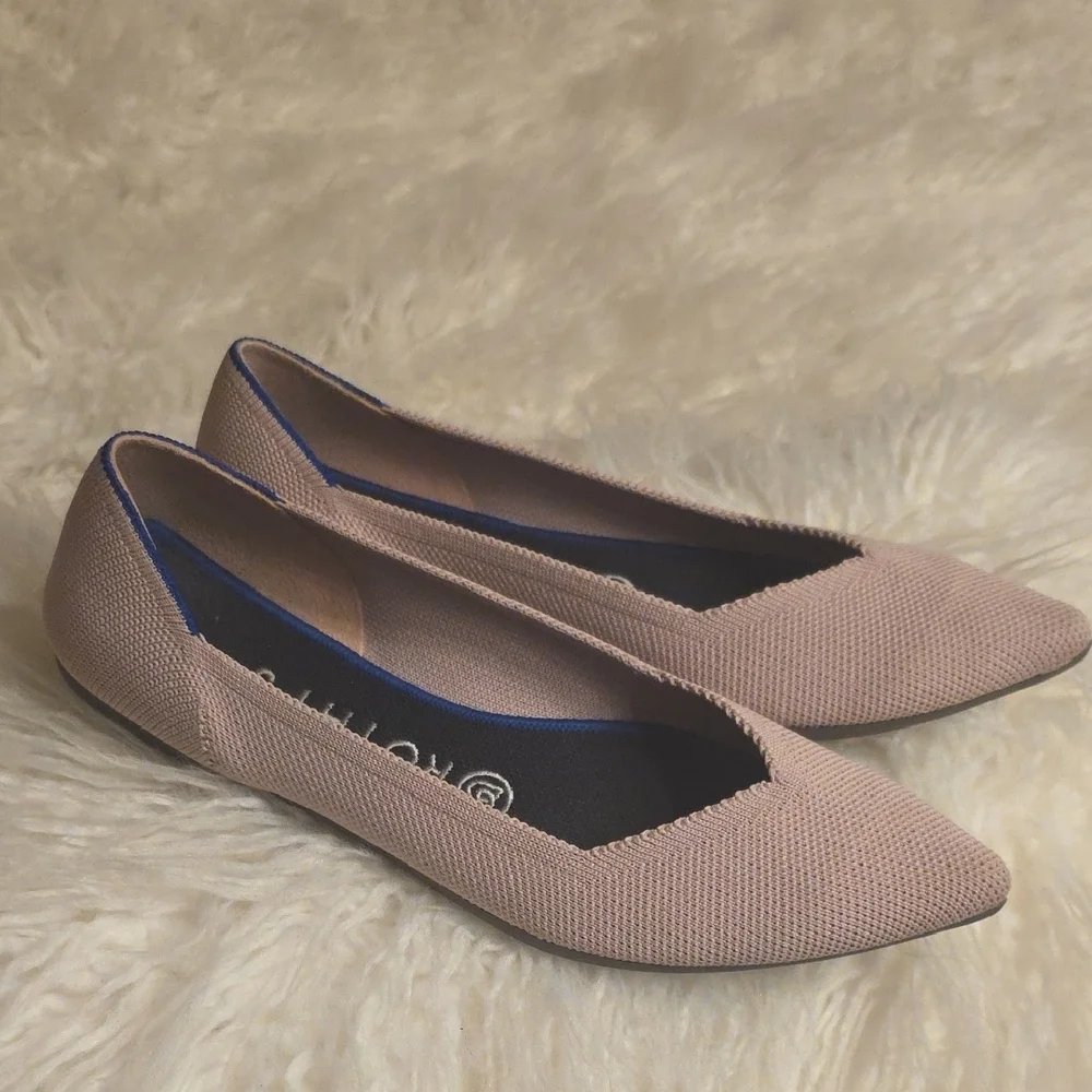Rothy's Breast Cancer Awarenes The Pointed  Knit Flats Limited Edition 8W